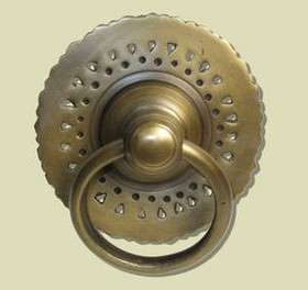 3-1/8" Dia. Ring Pull with Sunburst Backplate