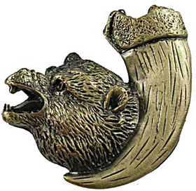 1-3/4" Bear with Claw Left Facing Knob - Antique Brass