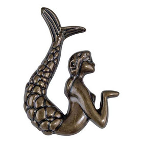 2" Left Mermaid Knob - Burnished Bronze