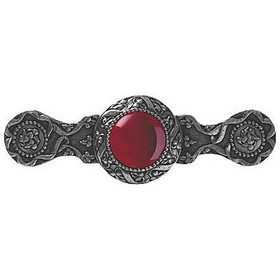 3" CTC Victorian Jewel / Red Carnelian Pull - Brite Nickel