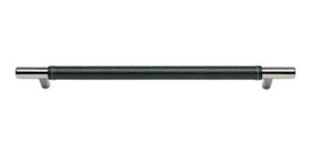 288mm CTC Zanzibar Black Leather Pull - Polished Chrome