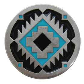 1-3/8" Dia. Southwest Treasure / Turquoise Knob - Antique Pewter (Enameled)