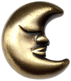 1-1/4" Large Moon Knob - Antique Brass