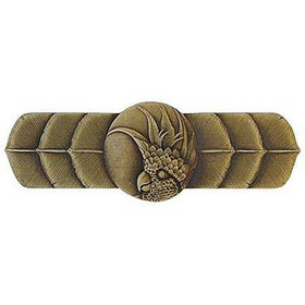 3" CTC Cockatoo Horizontal Right Side Pull - Antique Brass