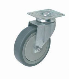 Caster, swivel, no brake, mounting plate, steel, zinc-plated, 10