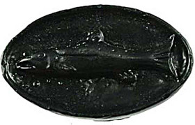 2" Oval Fish Mount Knob - Black