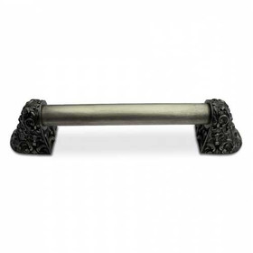 12" CTC Acanthus / Plain Bar Pull - Antique Pewter