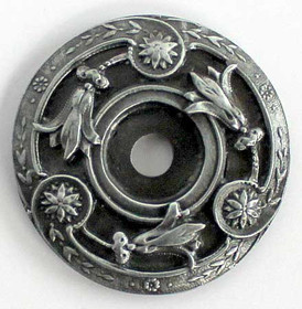 1-5/16" Dia. Jeweled Lily Backplate - Antique Pewter