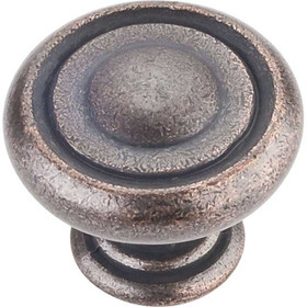 1-1/4" Dia. Bremen Round Button Knob - Distressed Oil Rubbed Bronze