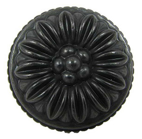 1-3/8" Dia. Round Dahlia Knob - Black Antique