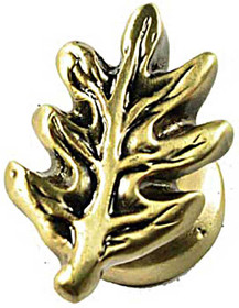 1" Oak Leaf Knob - Antique Brass