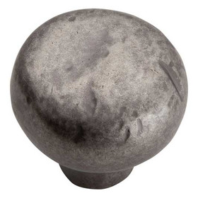 1-3/8" Dia. Round Distressed Knob - Pewter