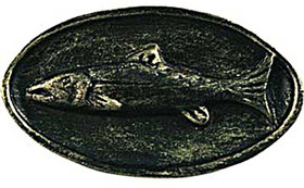 2" Oval Fish Mount Knob - Bronzed