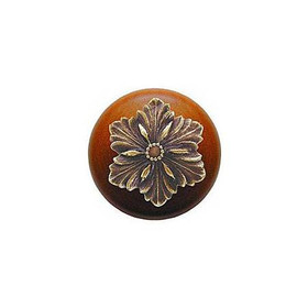 1-1/2" Dia. Opulent Flower / Cherry Knob - Antique Brass