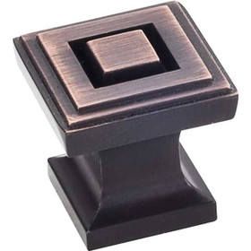 1" Square Delmar Knob - Brushed Oil Rubbed Bronze