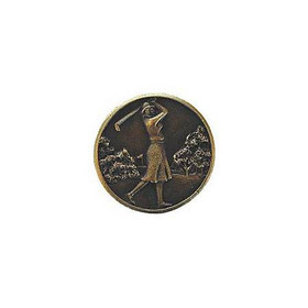 1-1/8" Dia. Lady of the Links Knob - Antique Brass