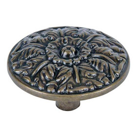 1-1/2" Dia. Round Hammered Knob - Burnished Bronze