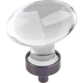 1-5/8" Harlow Glass Oval Knob - Brushed Oil Rubbed Bronze