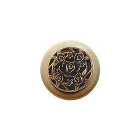 1-1/2" Dia. Saratoga Rose / Natural Knob - Antique Brass