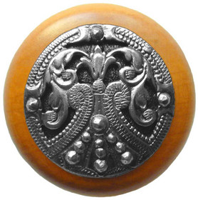 1-1/2" Dia. Regal Crest / Maple Knob - Brilliant Pewter