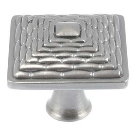 32mm Square Mandaly Knob - Brushed Nickel