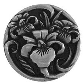 1-3/8" Dia. River Iris Knob - Brilliant Pewter