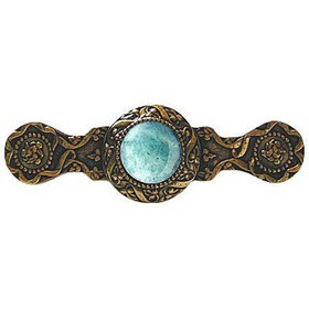 3" CTC Victorian Jewel / Green Aventurine Pull - 24K Gold Plate