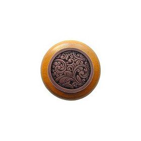 1-1/2" Dia. Saddleworth / Maple Knob - Antique Copper
