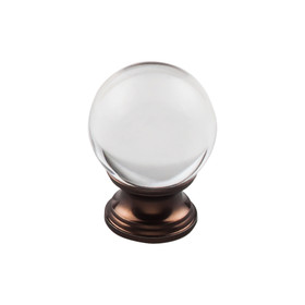 1-3/8" Dia. Clarity Clear Glass Round Knob - Oil Rubbed Bronze