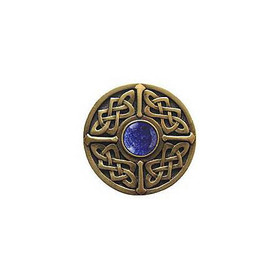 1-3/8" Dia. Celtic Jewel / Blue Sodalite Knob - Antique Brass