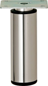 Top adjustable, round aluminum leg, 35 x 35 x 100mm, polished chrome