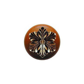 1-1/2" Dia. Opulent Flower / Cherry Knob - Brite Brass