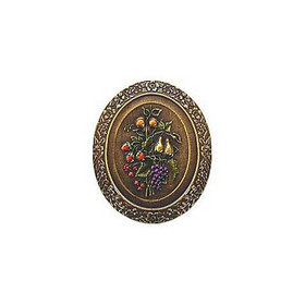 1-3/8" Oval Fruit Bouquet Knob - Brass Hand Tinted