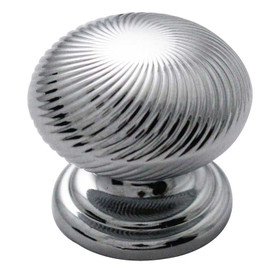 1-1/4" Dia. Swirled Cabinet Knob - Chrome