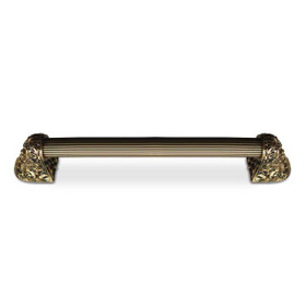 8" CTC Acanthus / Fluted Bar Pull - 24K Satin Gold