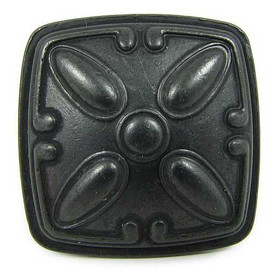 1-1/4" Square Edinborough Knob - Black Antique
