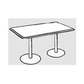 Rectangle Barista Dining Height Table with 2 Bases