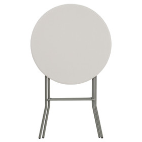32" Round Granite White Plastic Bar Height Folding Table