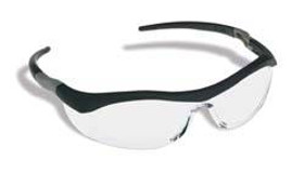Safety Glasses, Black Frame with Clear Lens - Box of 12