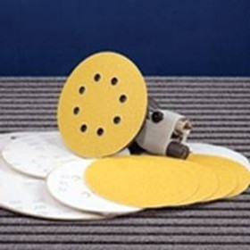 H&L disc, 5", 5 holes, aluminum oxide, gold, 80 grit, paper, 100 per package