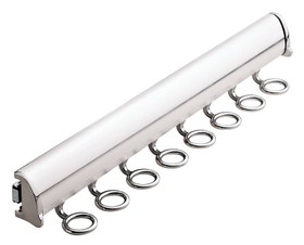 Synergy Elite Scarf Rack with full extension slide, aluminum with zinc hooks, chrome-plated plished, zinc, 17 7/8" length