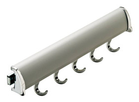 Synergy Elite Belt Rack, with full extension slide, aluminum with zinc hooks, matt aluminum with chrome, 11 7/8" length