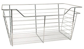 Closet Basket, steel, chrome, 12" depth x 17" width x 11" height, with zinc plated 12" slides