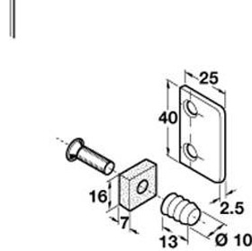 Follower, with nylon spreading dowel, steel stop plate