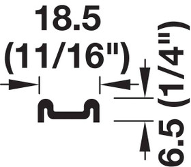 Double Bottom Guide Track, aluminum, silver anodized, 5 meters