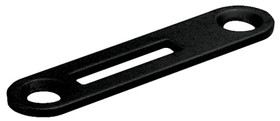 Strike Plate, off-set slot, steel, black, 49mm x 11mm