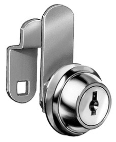 Cam Lock, Overlay/Flush, 1 3/16", bright nickel, keyed different