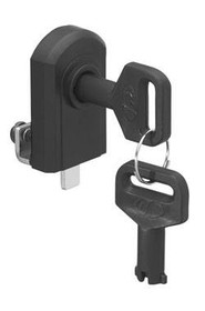 Glass Door Lock, non-boring, steel, plastic, black