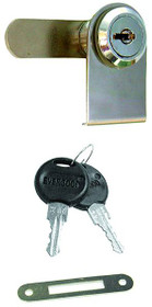 Cam Lock, glass door, zinc, chrome-plated polished, keyed alike