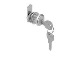 Cam Lock, flush, 1 3/16", brushed chrome, keyed different